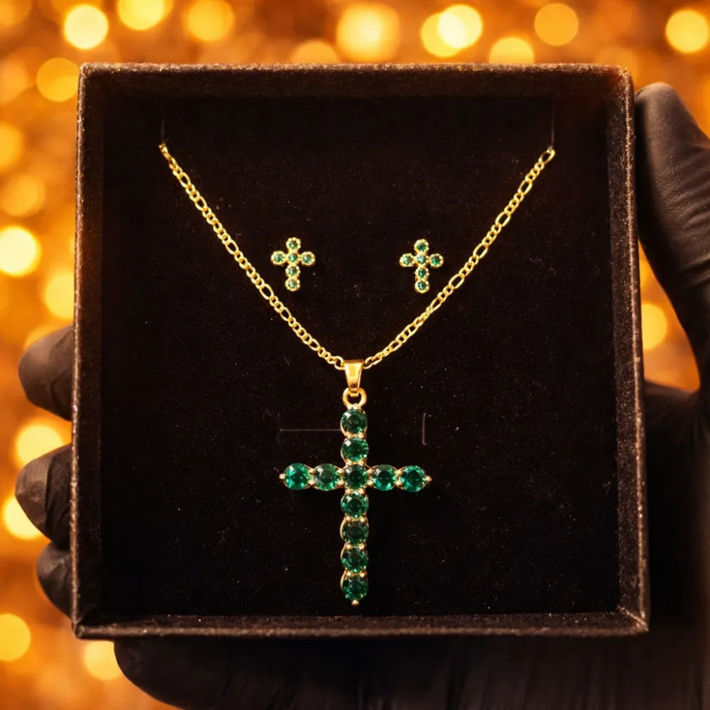 Regala Elegancia & Estilo Sin Esfuerzo — Set de Cadena + Aretes Perfecto para Sorprender