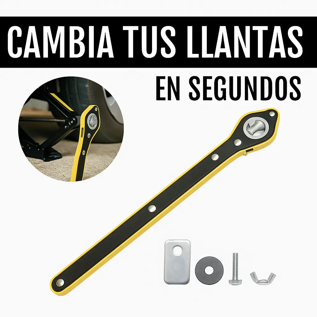 Llave Ratchet para Gato: Domina el cambio de llantas en segundos + Adaptador y Envío GRATIS