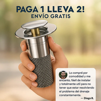 2x1 Filtro Tapón en Acero Inoxidable Premium